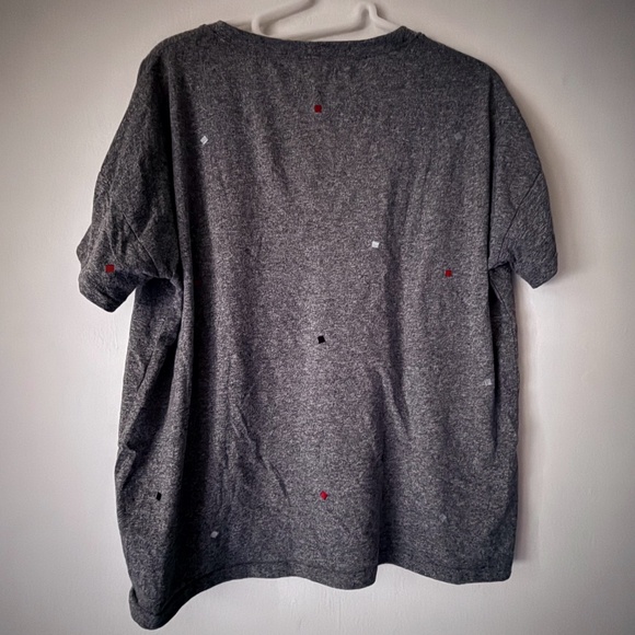 Madewell S Heather Gray Embroidered U-Neck Tee - Picture 3 of 8